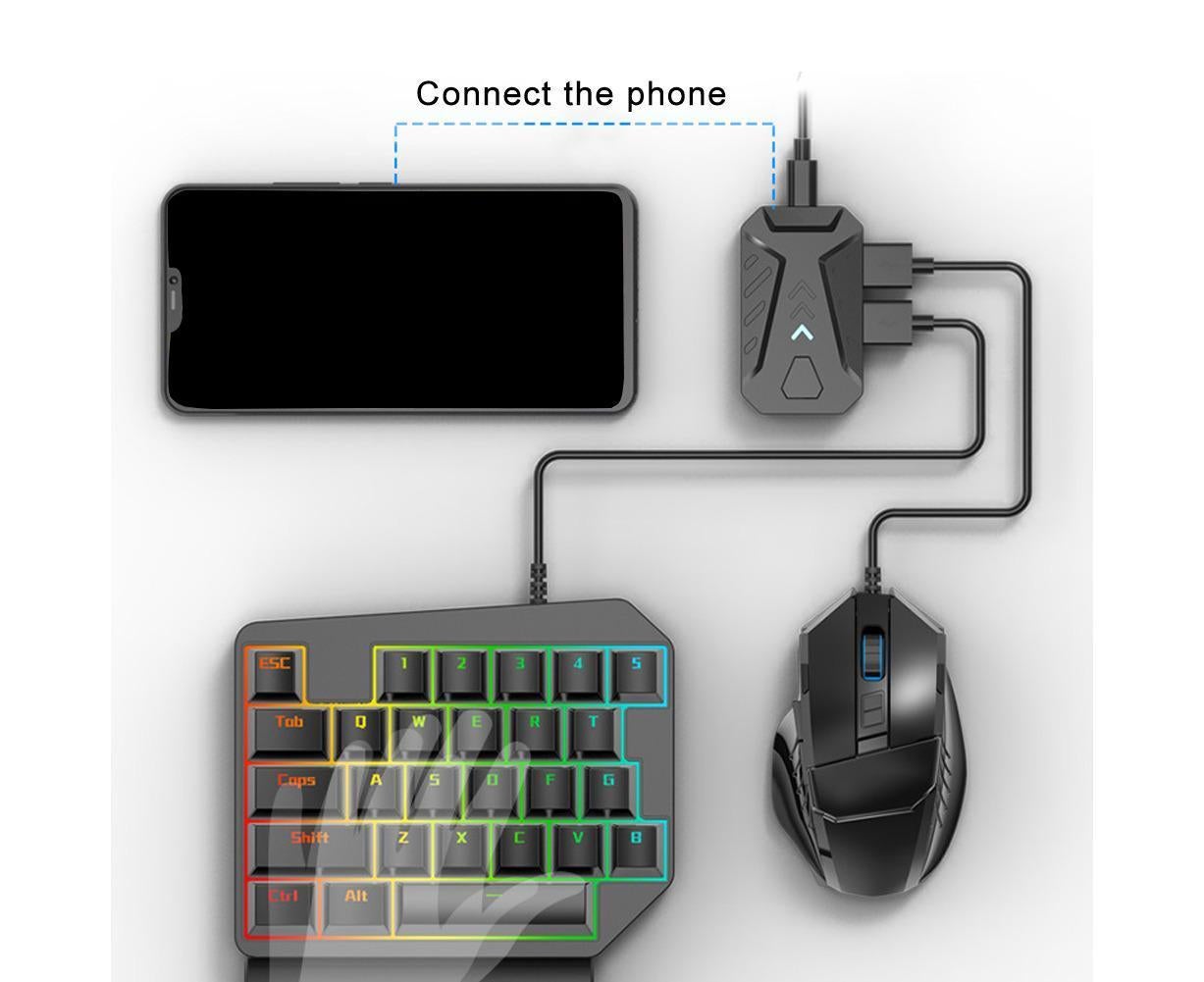 Bluetooth Gaming Keyboard Mouse Converter Adapter for iOS Android Phone Tablet Black - Image 2