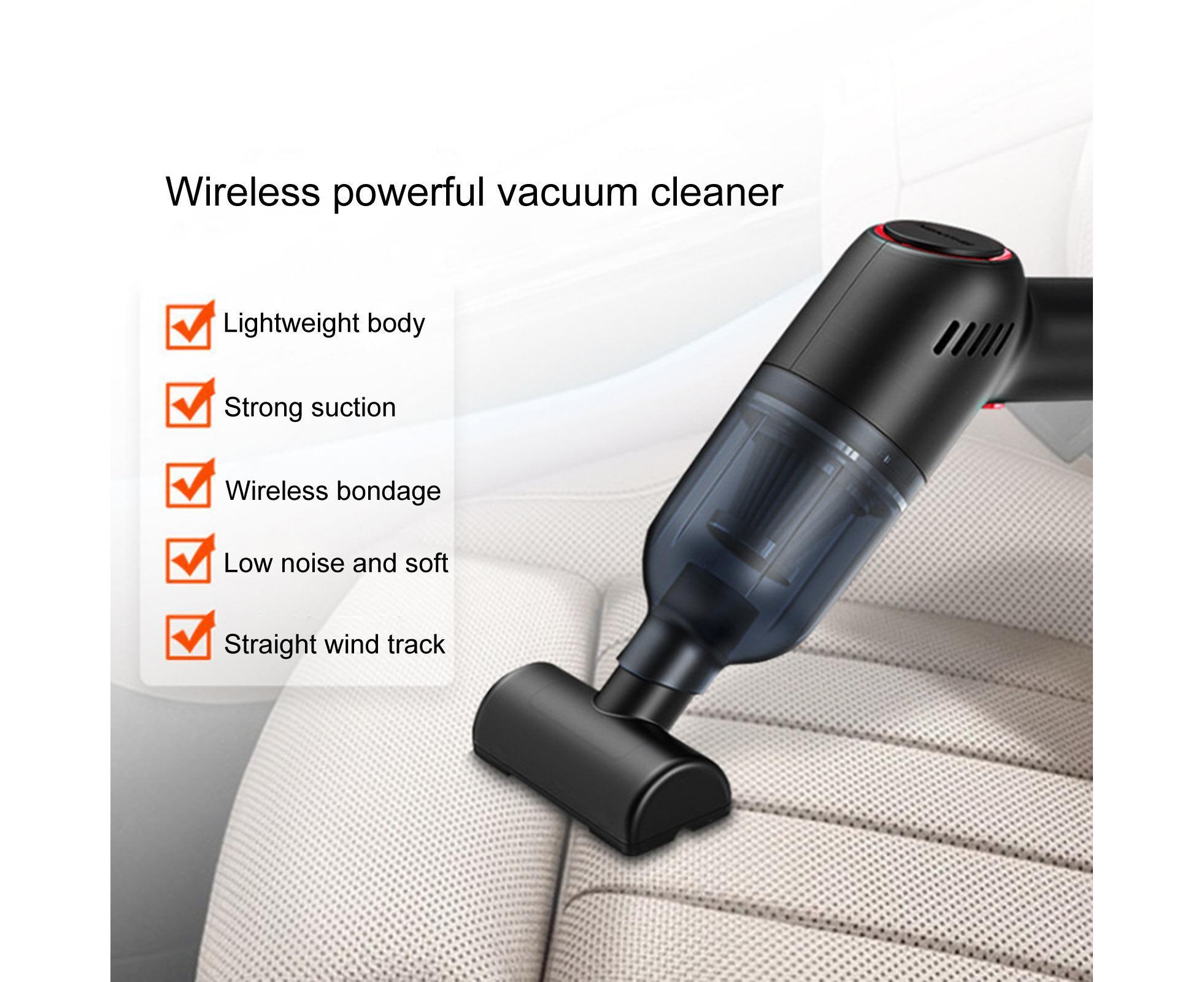Car Vacuum Cleaner Wireless Strong Suction ABS Low Noise One Hand Operation Dust Remover for Auto Black - Image 2