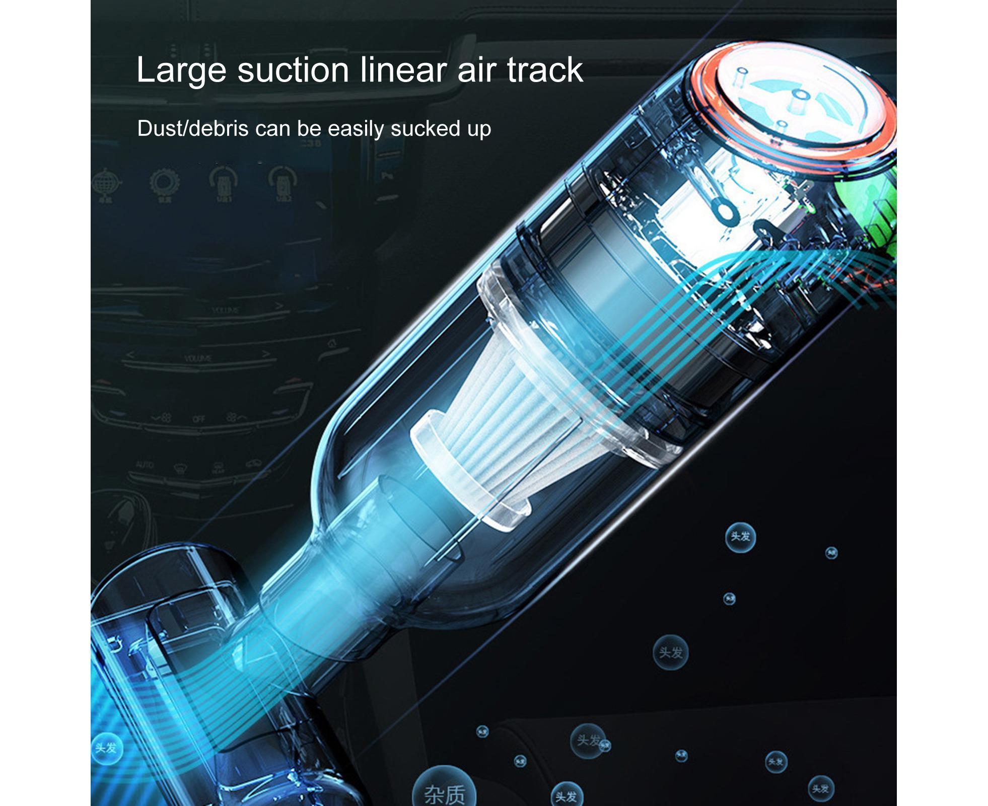 Car Vacuum Cleaner Wireless Strong Suction ABS Low Noise One Hand Operation Dust Remover for Auto Black - Image 7