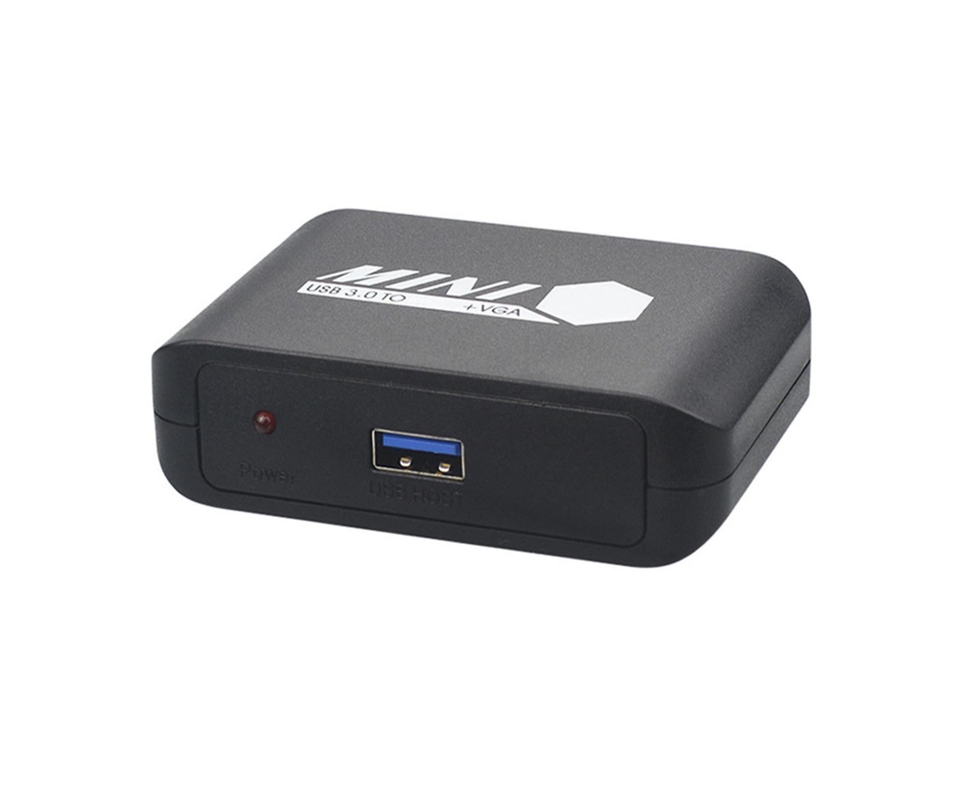 Compact 1080P USB3.0 to HDMI-compatible+VGA Adapter Video Converter for Laptop Computer Black - Image 2