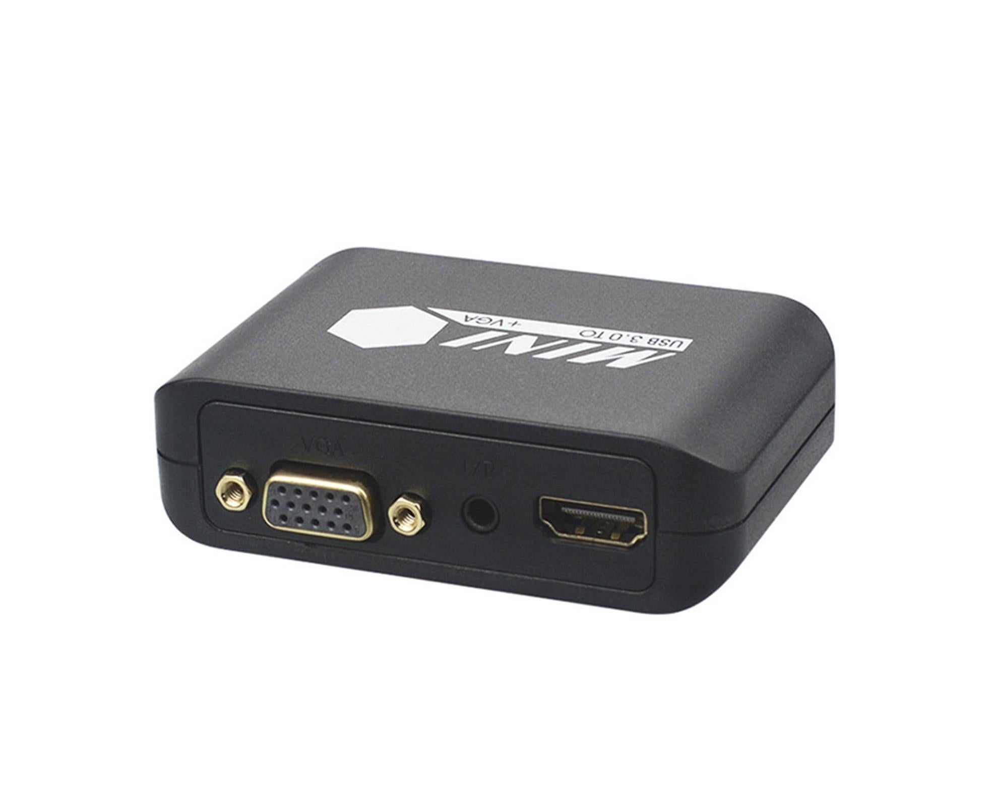 Compact 1080P USB3.0 to HDMI-compatible+VGA Adapter Video Converter for Laptop Computer Black - Image 5