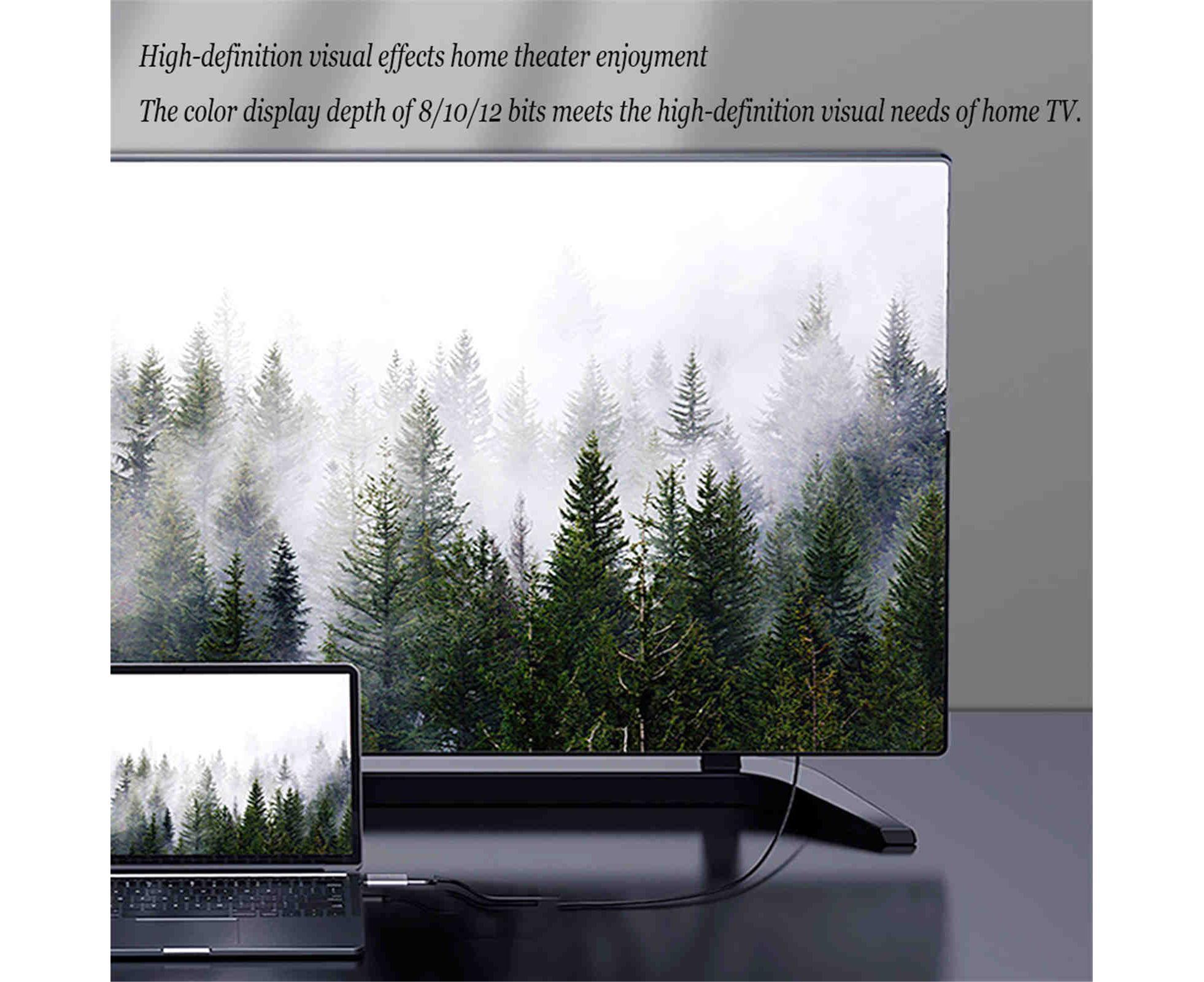 Compatible USB Type C to HDMI-compatible Cable 4K 60HZ Converter Adapter for Thunderbolt 3 Grey - Image 4