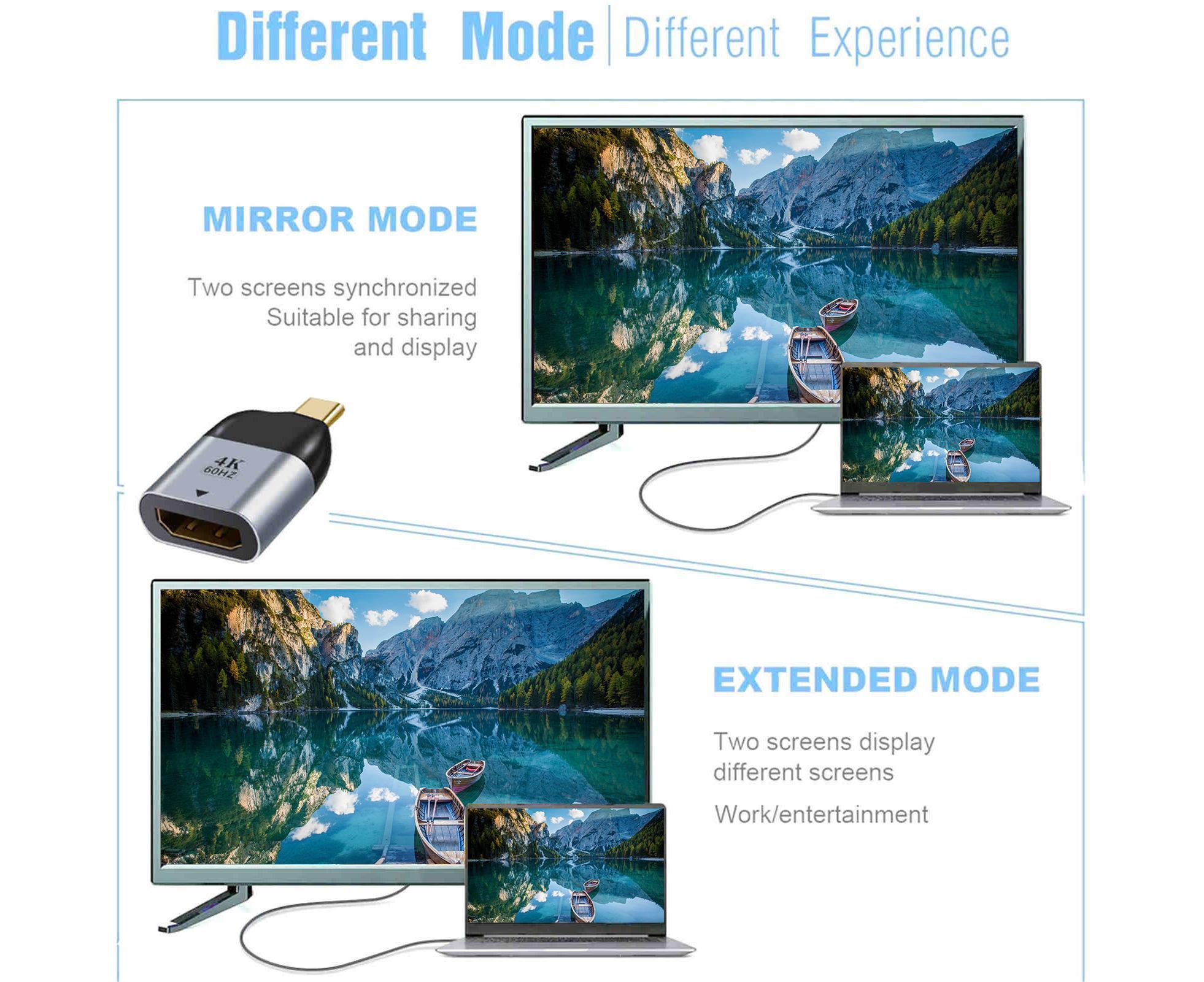 Compatible USB Type C to HDMI-compatible Cable 4K 60HZ Converter Adapter for Thunderbolt 3 Grey - Image 7