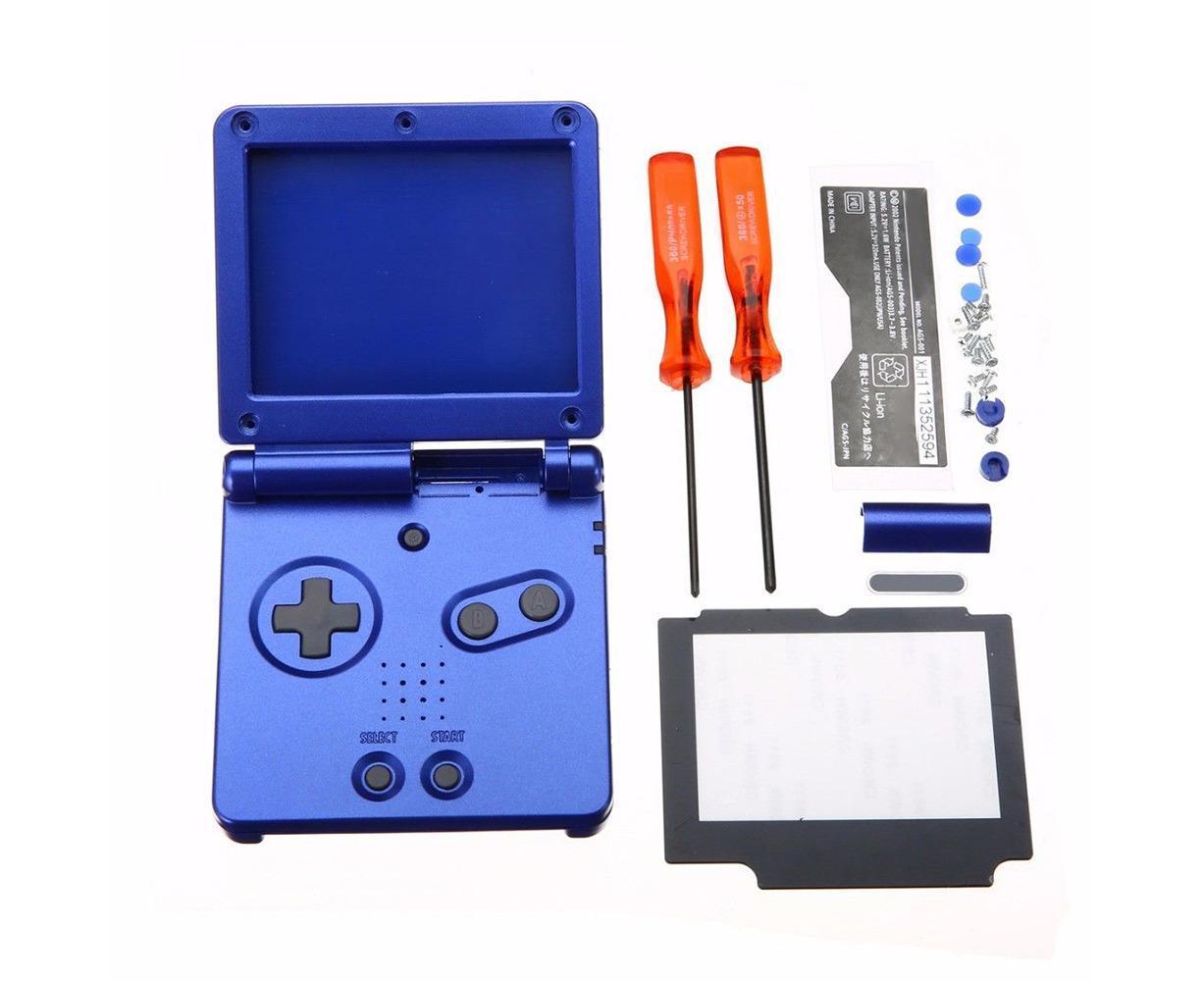 Console Housing Shell Case Screen Lens Screwdriver Kits Tool for Nintendo GBA SP Blue - Image 1