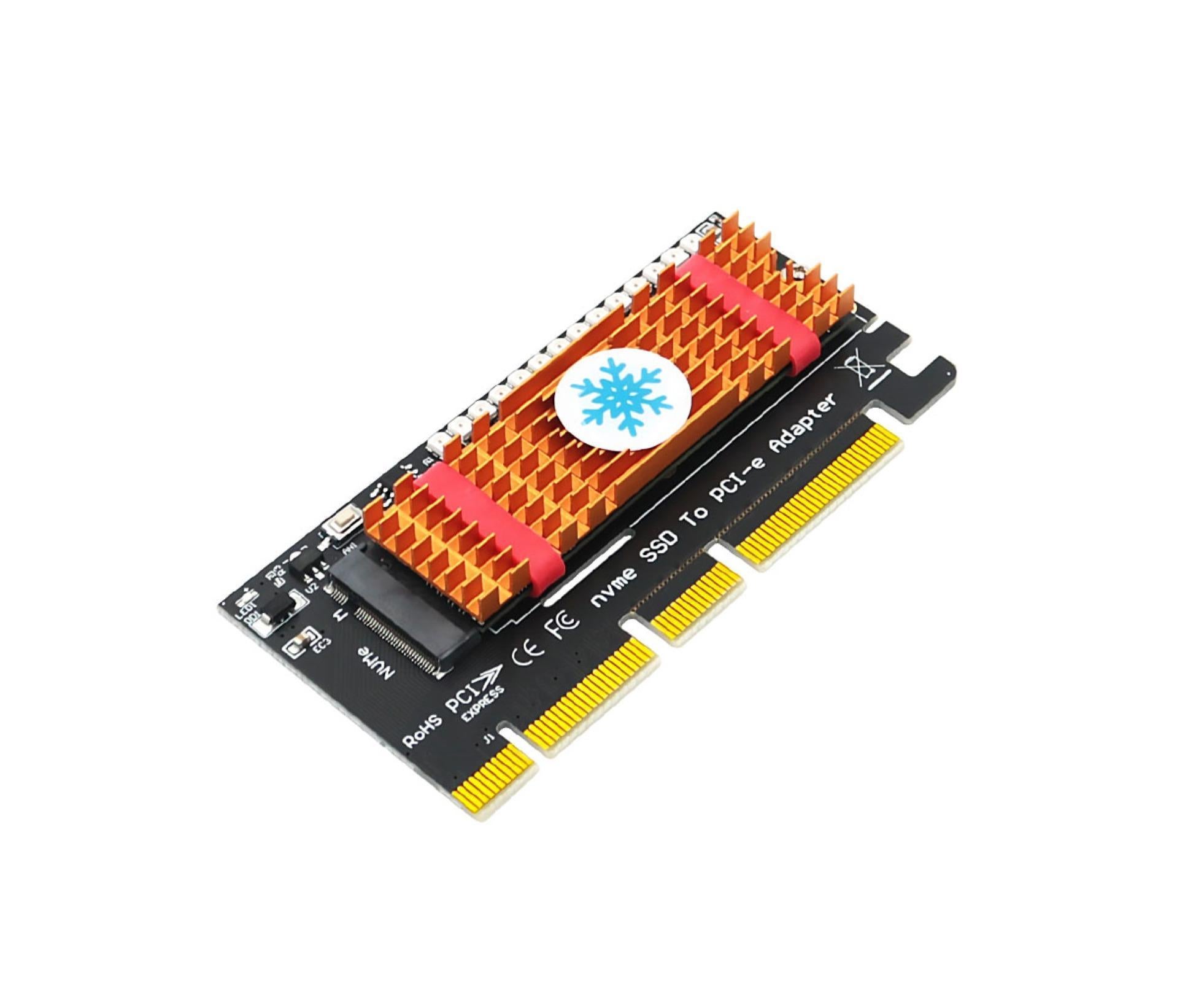 Converter Board Driver-free High Strength with Cool Light NVME SSD to PCI-E Adapter Card Cooling Sheet for Desktop Golden - Image 1