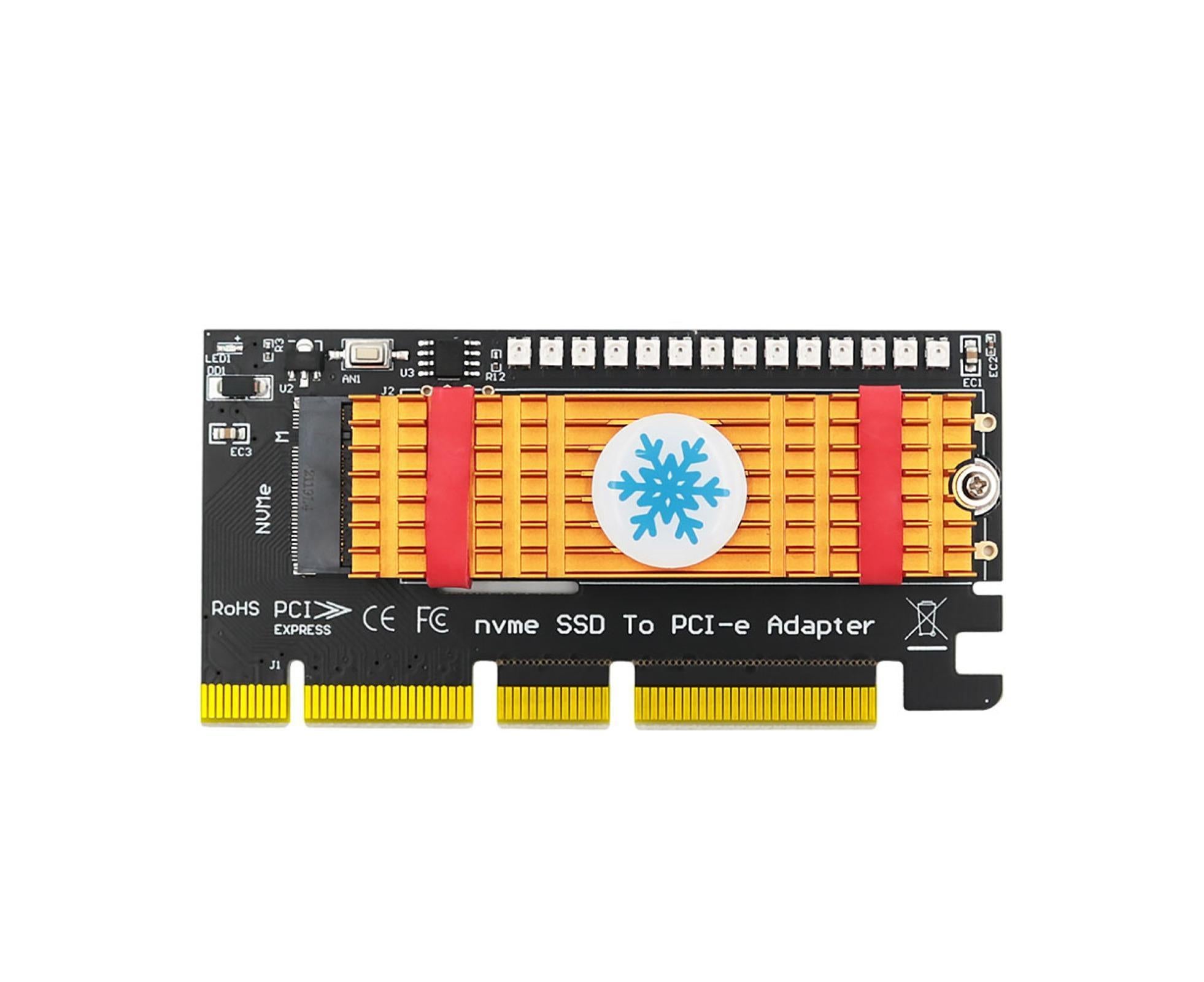 Converter Board Driver-free High Strength with Cool Light NVME SSD to PCI-E Adapter Card Cooling Sheet for Desktop Golden - Image 2