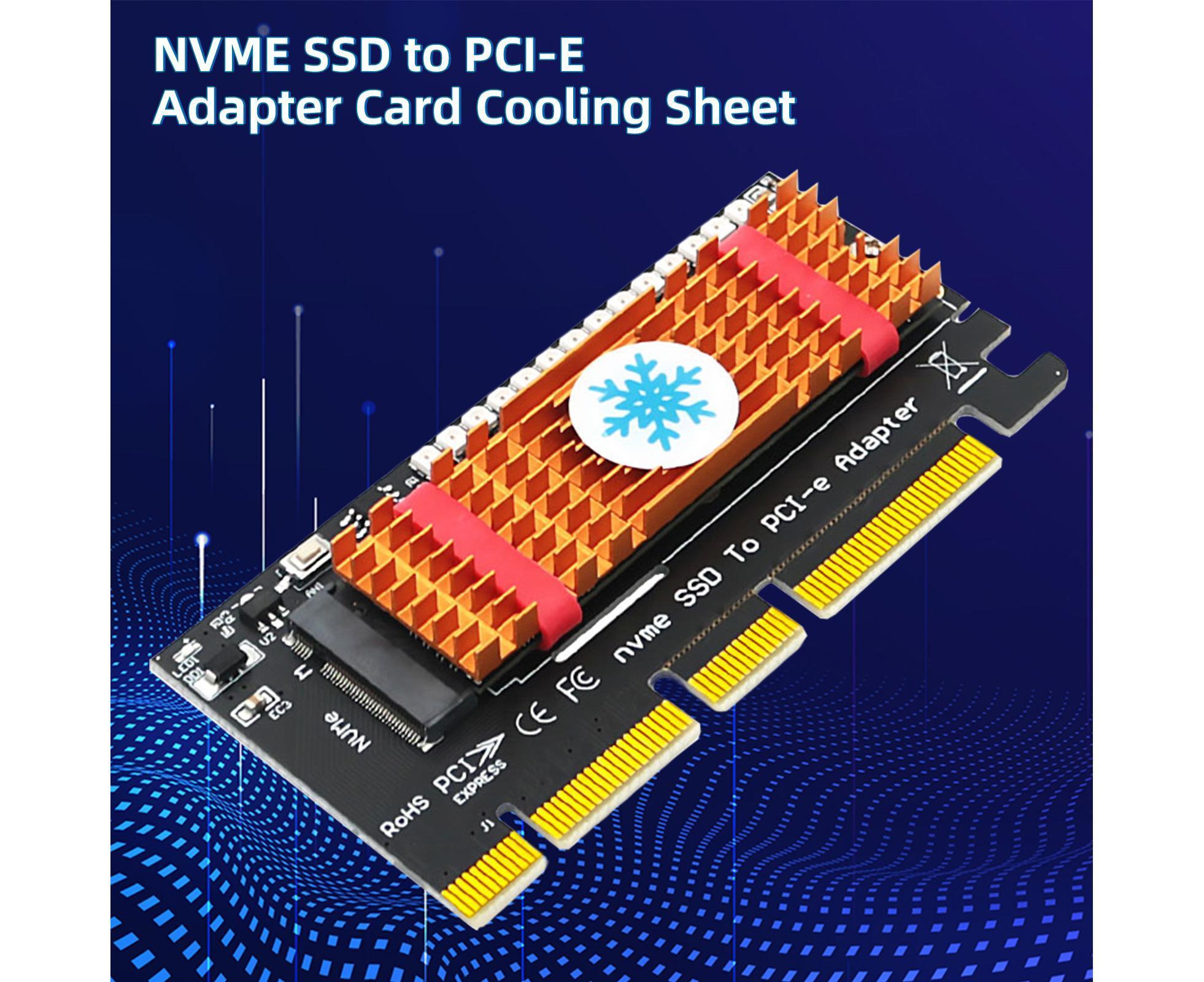 Converter Board Driver-free High Strength with Cool Light NVME SSD to PCI-E Adapter Card Cooling Sheet for Desktop Golden - Image 3