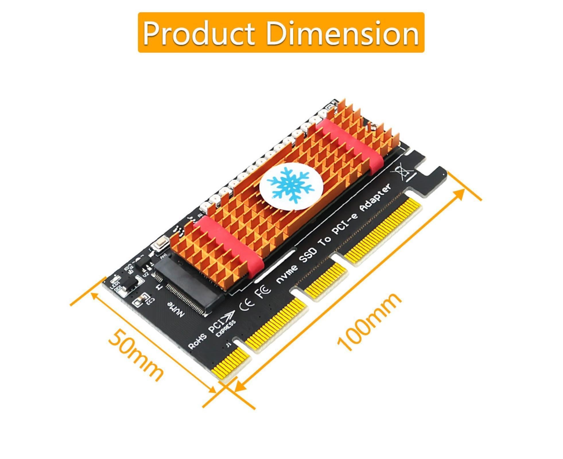 Converter Board Driver-free High Strength with Cool Light NVME SSD to PCI-E Adapter Card Cooling Sheet for Desktop Golden - Image 5