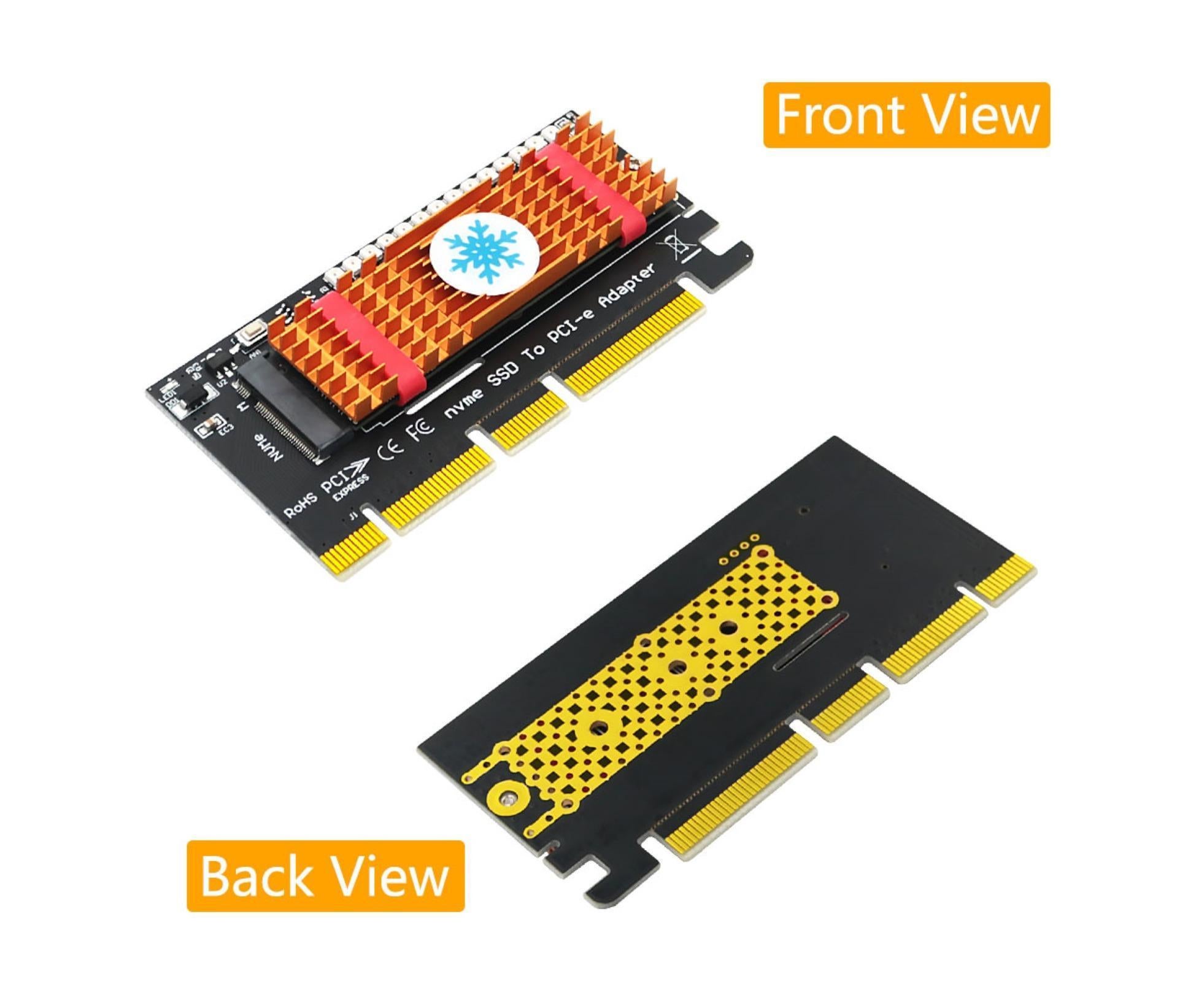 Converter Board Driver-free High Strength with Cool Light NVME SSD to PCI-E Adapter Card Cooling Sheet for Desktop Golden - Image 7