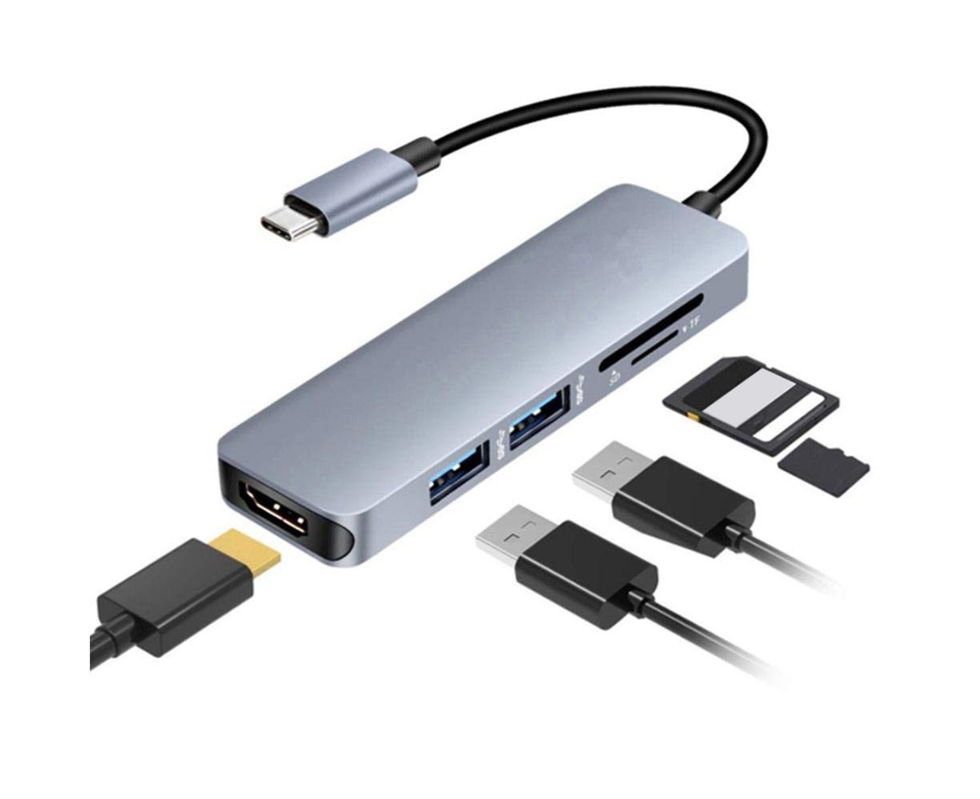 Docking Station High-speed Transmission Data Transfer Plug Play Type-C to HDMI-compatible USB Adapter Hub Dock for Office Grey - Image 1