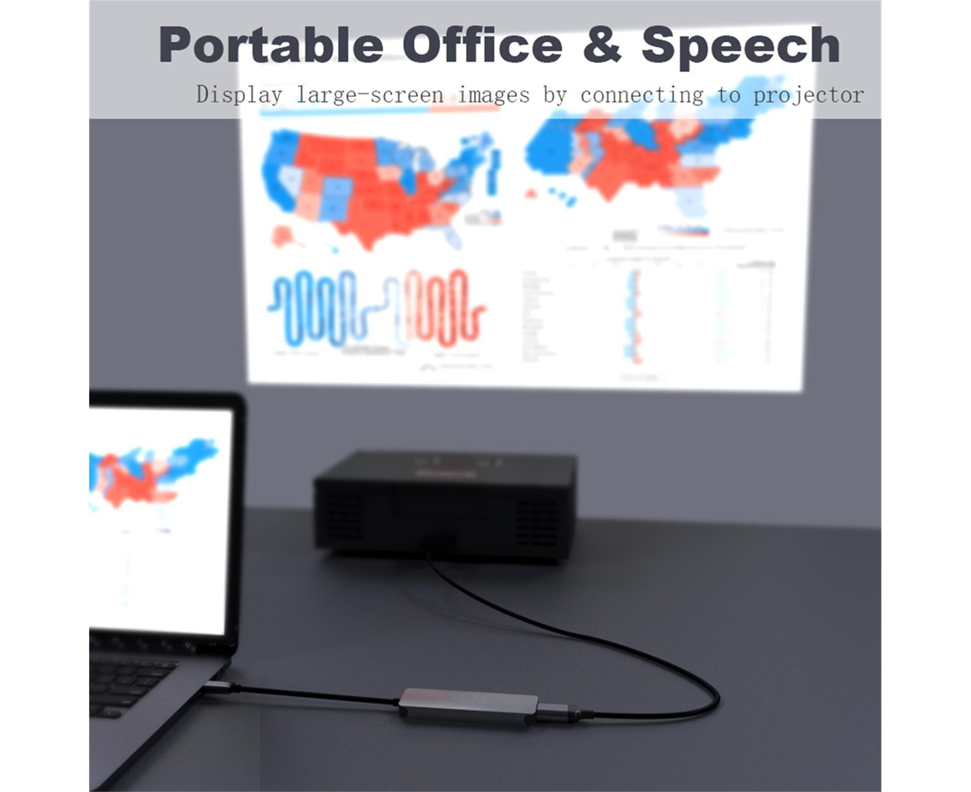 Docking Station High-speed Transmission Data Transfer Plug Play Type-C to HDMI-compatible USB Adapter Hub Dock for Office Grey - Image 6