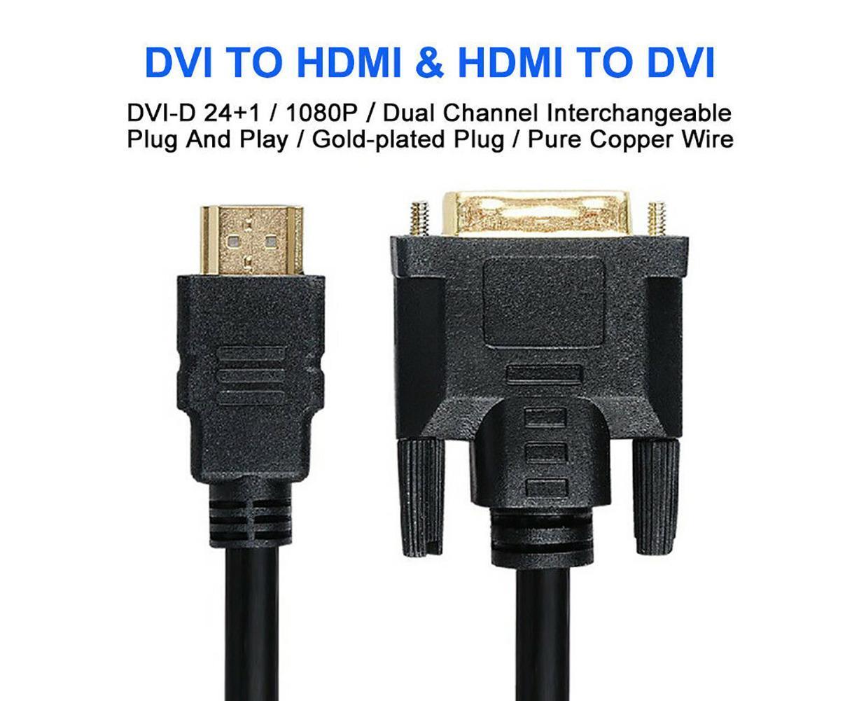 DOONJIEY High Clarity 1080P HDMI-compatible Male to DVI-D Male Bi-directional Adapter Cable for HDTV - Image 2