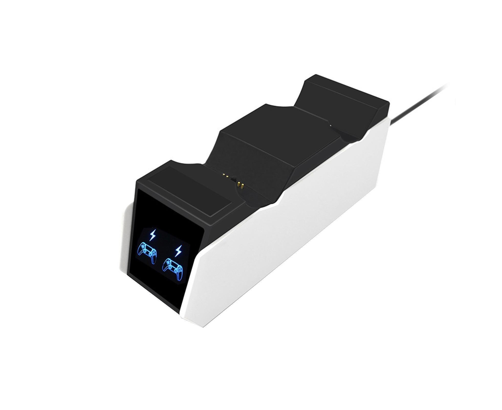 Durable Charging Stand Controller Fast Dual Charger for PlayStation 5 Gamepad Black White - Image 2