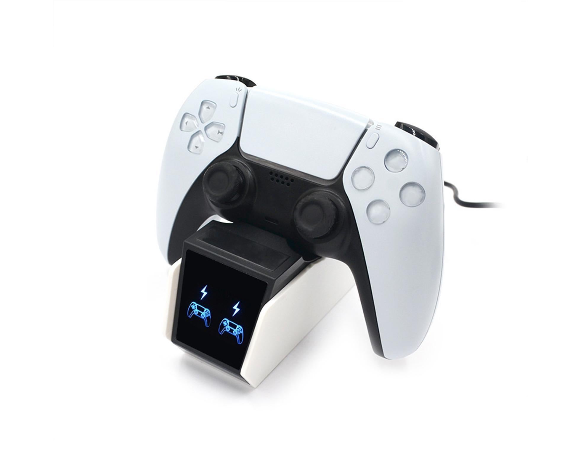 Durable Charging Stand Controller Fast Dual Charger for PlayStation 5 Gamepad Black White - Image 5