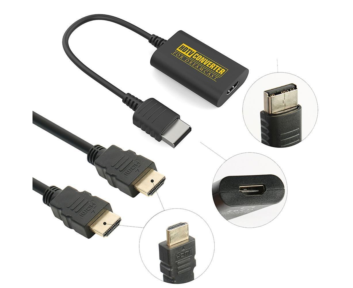 HDMI-compatible Adapter Converter for Sega Dreamcast DC Console HDMI-compatible/HD-Link Cable Wire Black - Image 1