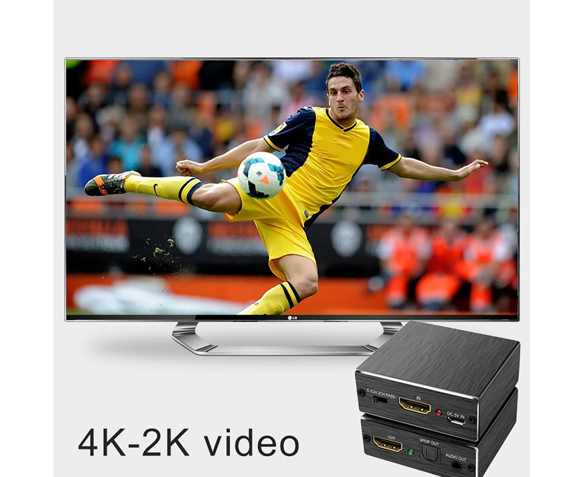 HDMI-compatible to SPDIF+R/L High Clarity Audio Converter Adapter 5.1 Optical Fiber Splitter 4K 2K Black - Image 8