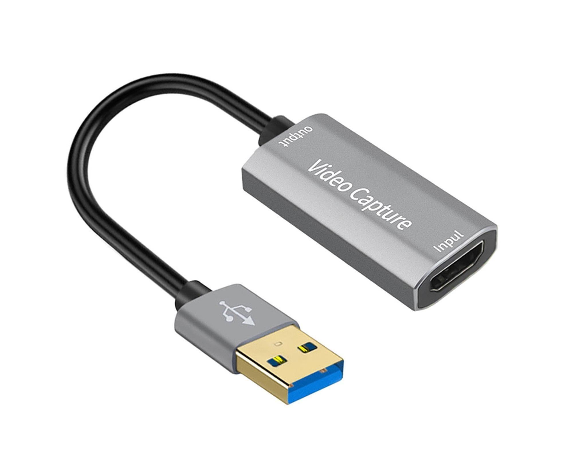 HDMI-compatible to USB Video Capture Card Game Camera Recorder Live Streaming Webcasting Grey - Image 1