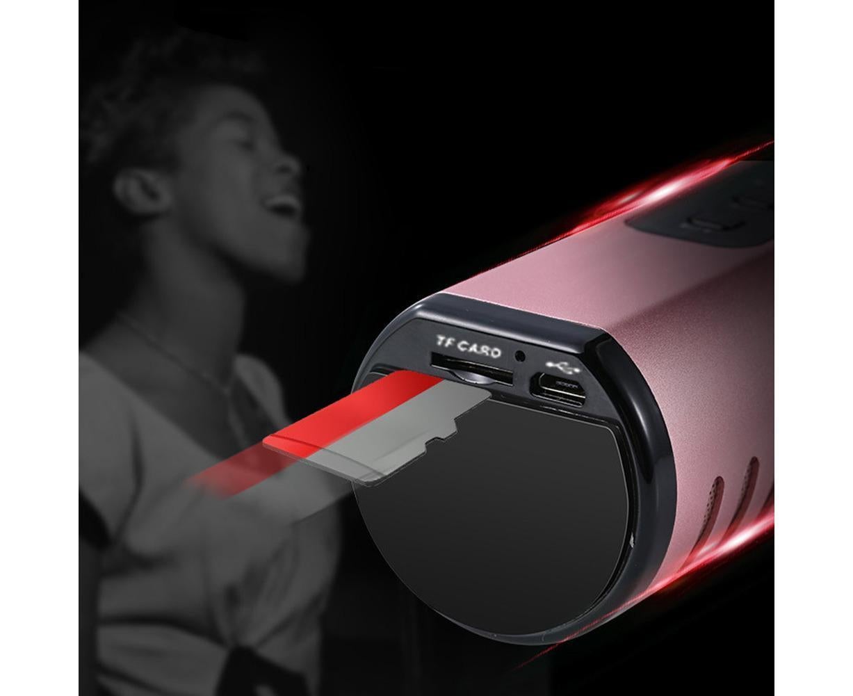 K6 Handheld Wireless Bluetooth-compatible Condenser Microphone Karaoke Speech Mic Speaker Golden - Image 5
