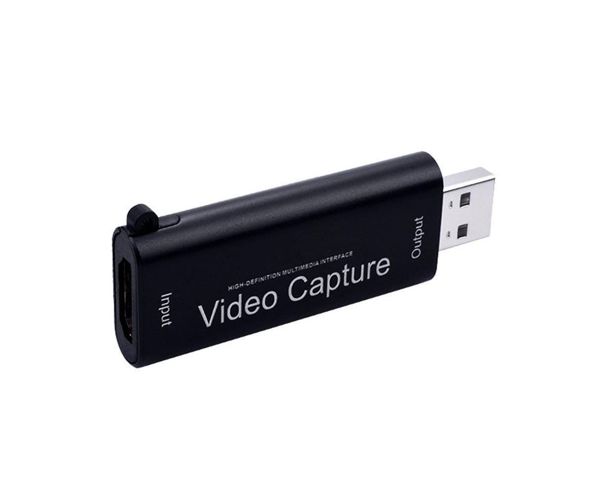 Portable 1080P USB 2.0 HDMI-compatible Video Audio Capture Card for Live Game Recording Black - Image 1
