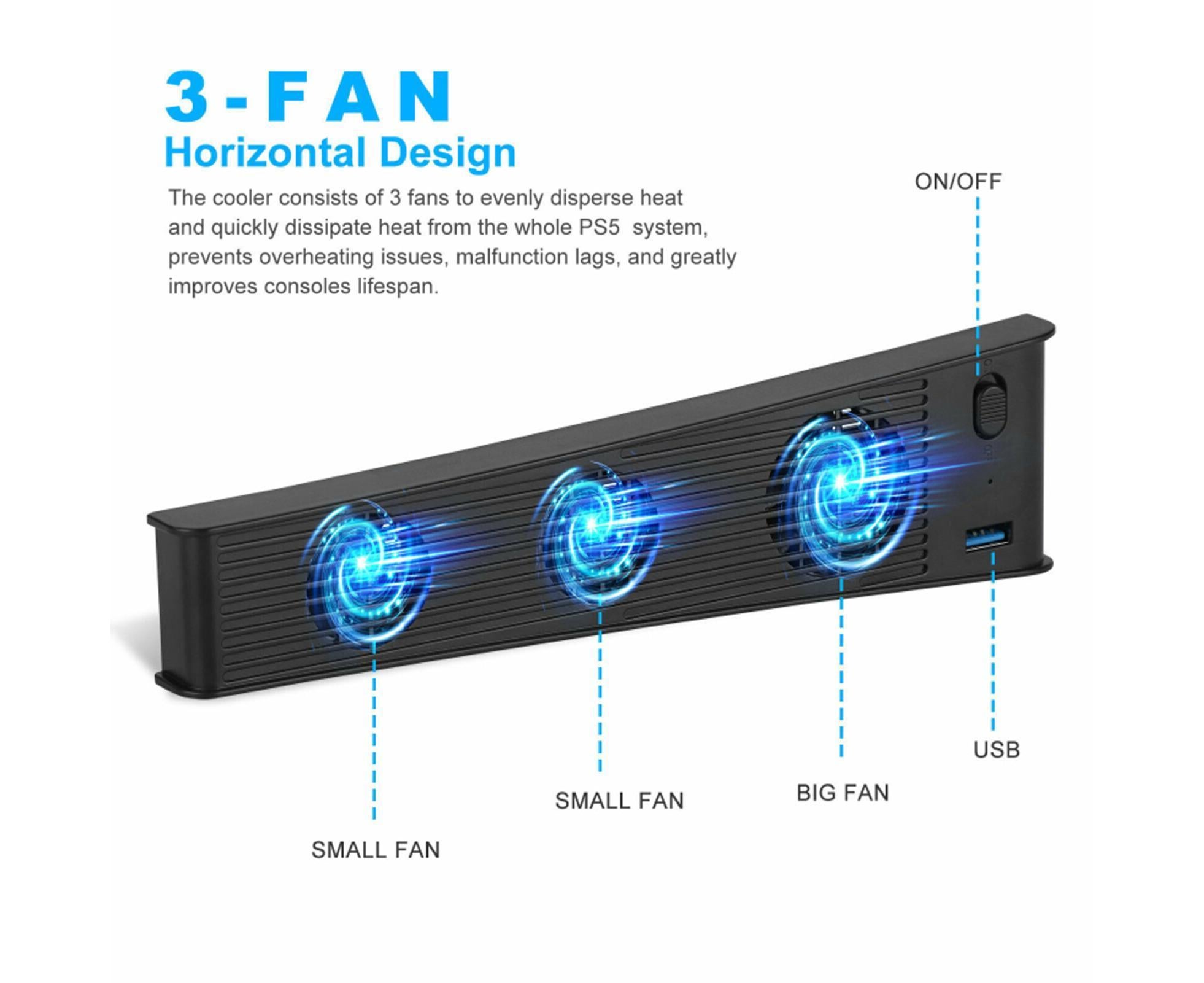Portable 3 Fans Game Console Cooling Fan Playstation Accessories for PS5 DE/UHD Version Black - Image 6