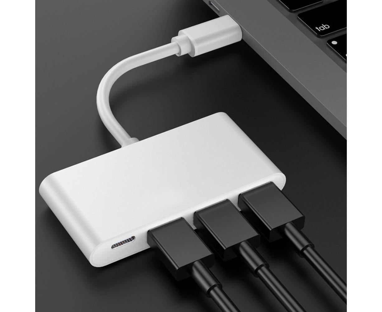 Portable 4 in 1 Type-C to USB 2.0 3.0 Converter Adapter Hub Cable for MacBook Silver - Image 4