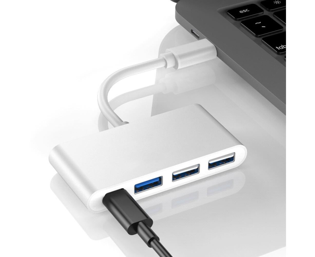 Portable 4 in 1 Type-C to USB 2.0 3.0 Converter Adapter Hub Cable for MacBook Silver - Image 5