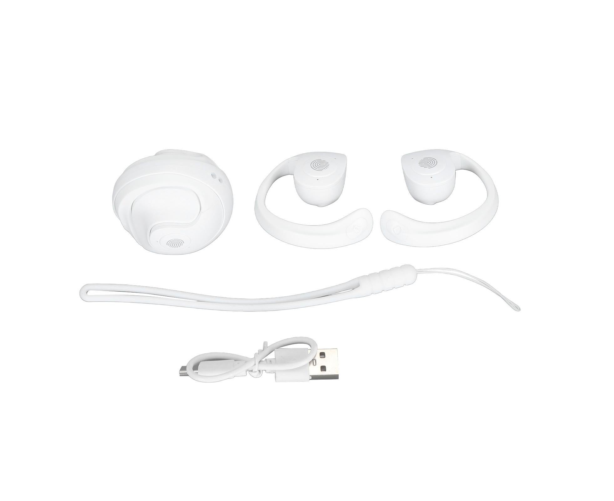 Language Translator Earhooks Bluetooth 5.3 Support 144 Languages Online Translation Wireless Earbuds Device for Music and Calling White - Image 1
