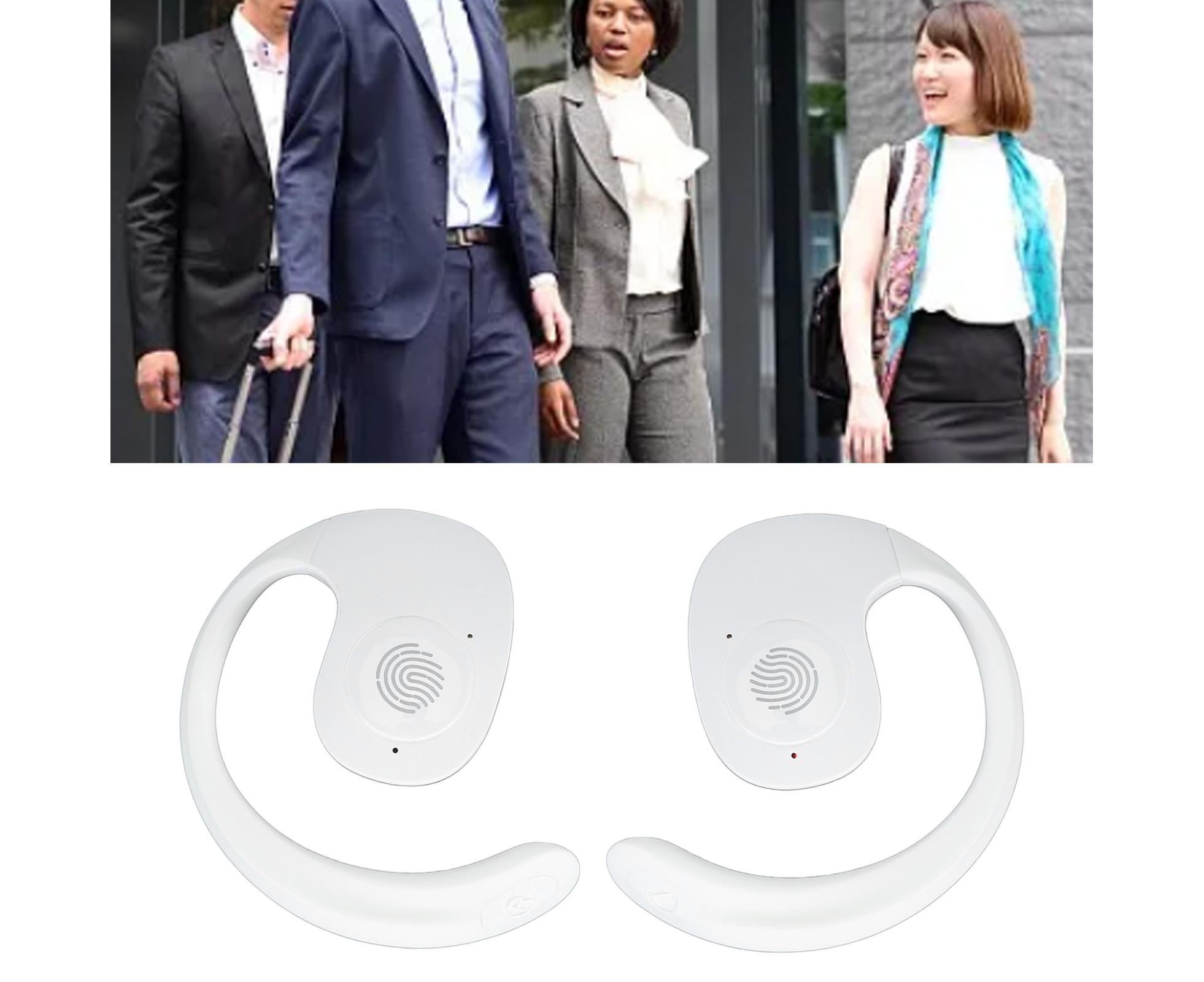 Language Translator Earhooks Bluetooth 5.3 Support 144 Languages Online Translation Wireless Earbuds Device for Music and Calling White - Image 3