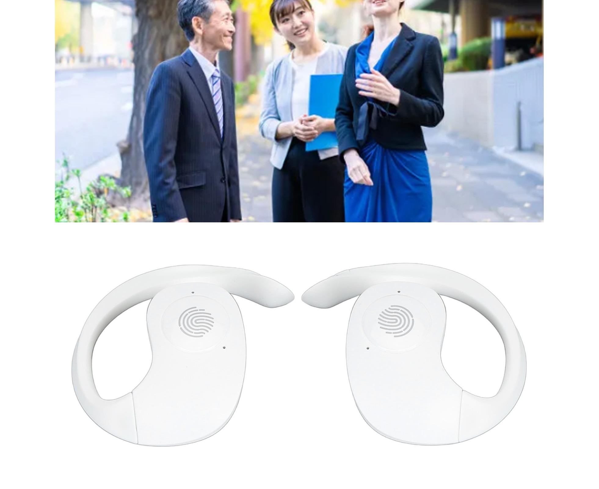 Language Translator Earhooks Bluetooth 5.3 Support 144 Languages Online Translation Wireless Earbuds Device for Music and Calling White - Image 5