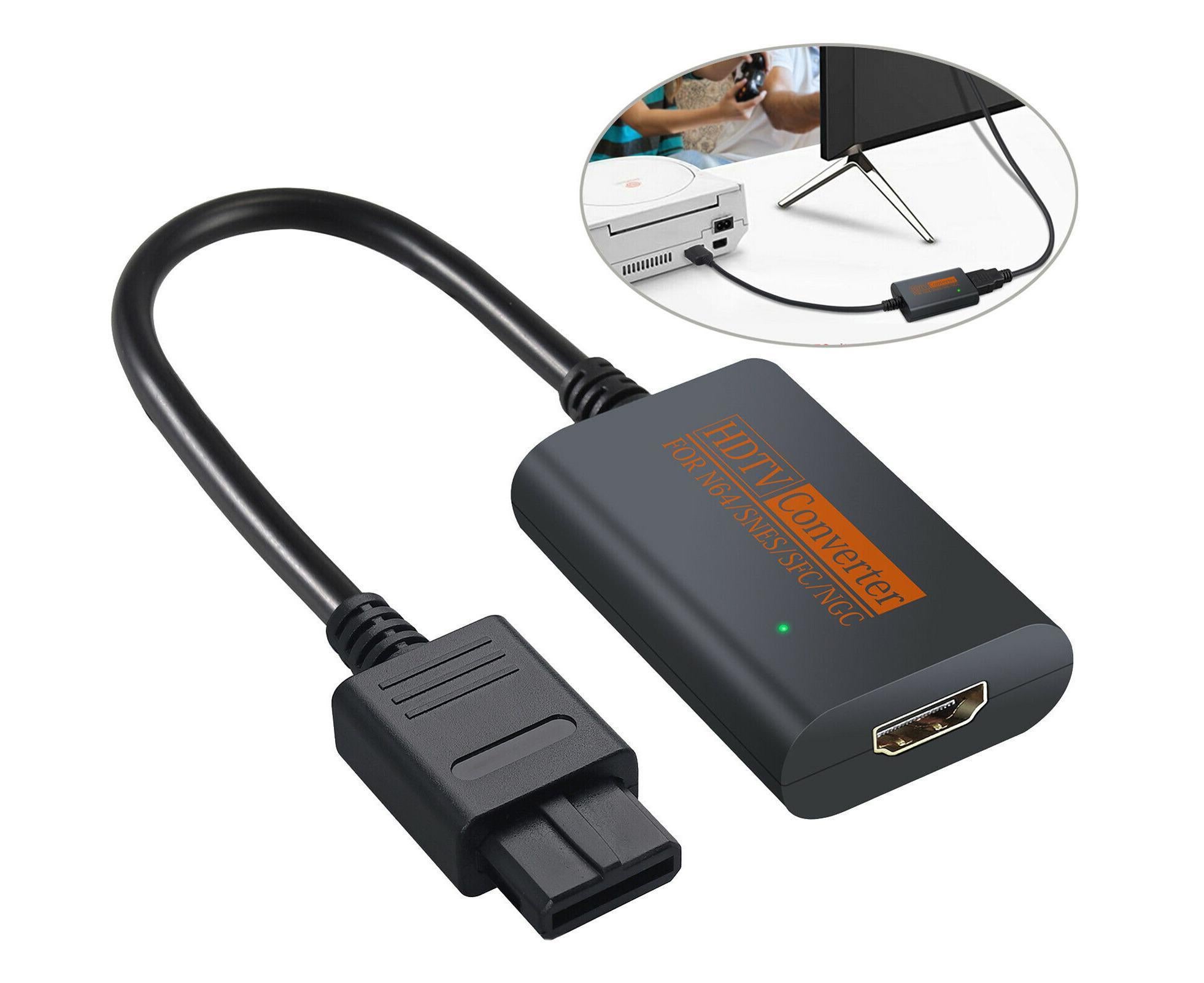 Portable Converter Adapter Shared Equipment for N64/SNES/SFC/NGC to HDMI-compatible (720p) Black - Image 1