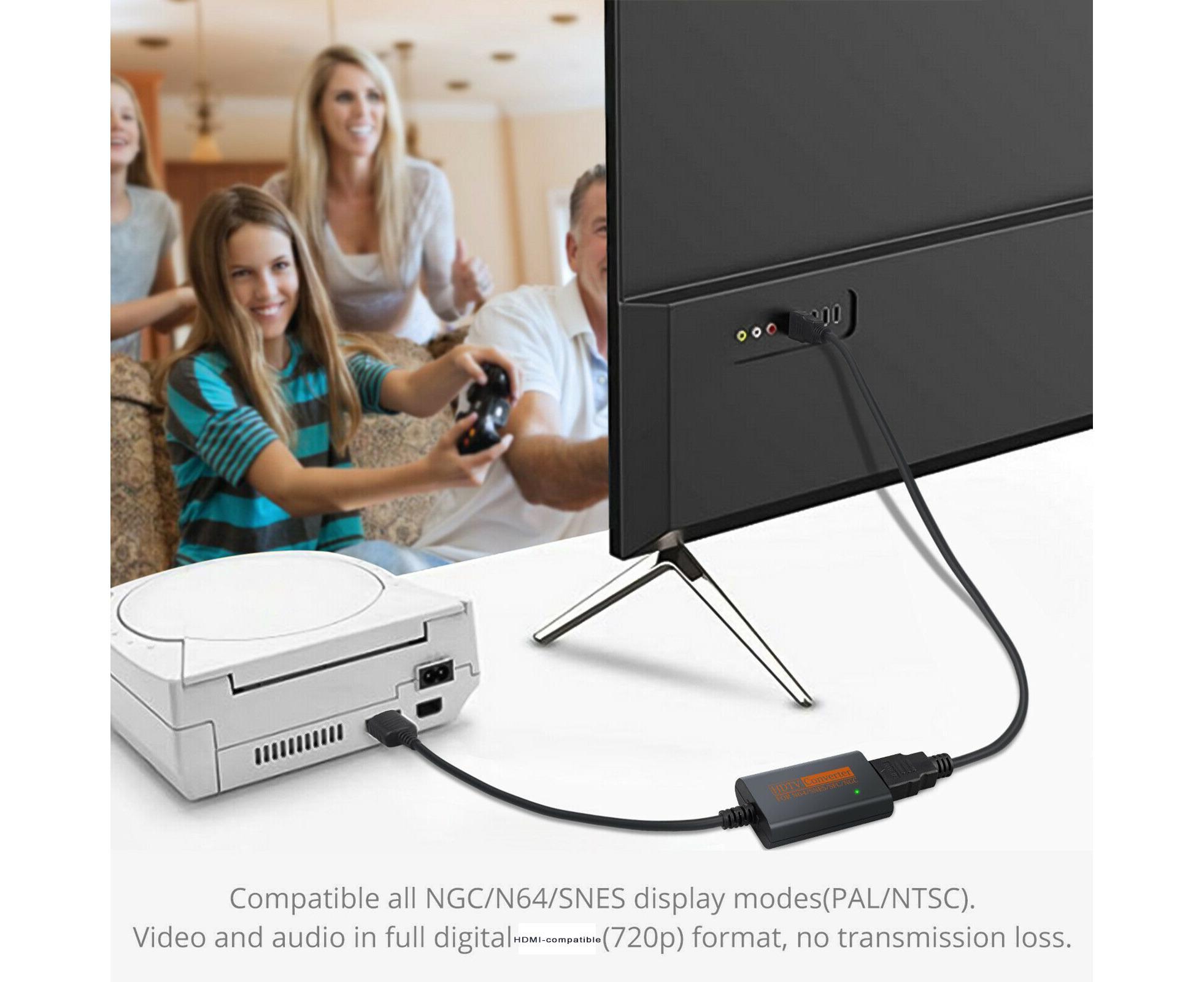 Portable Converter Adapter Shared Equipment for N64/SNES/SFC/NGC to HDMI-compatible (720p) Black - Image 4