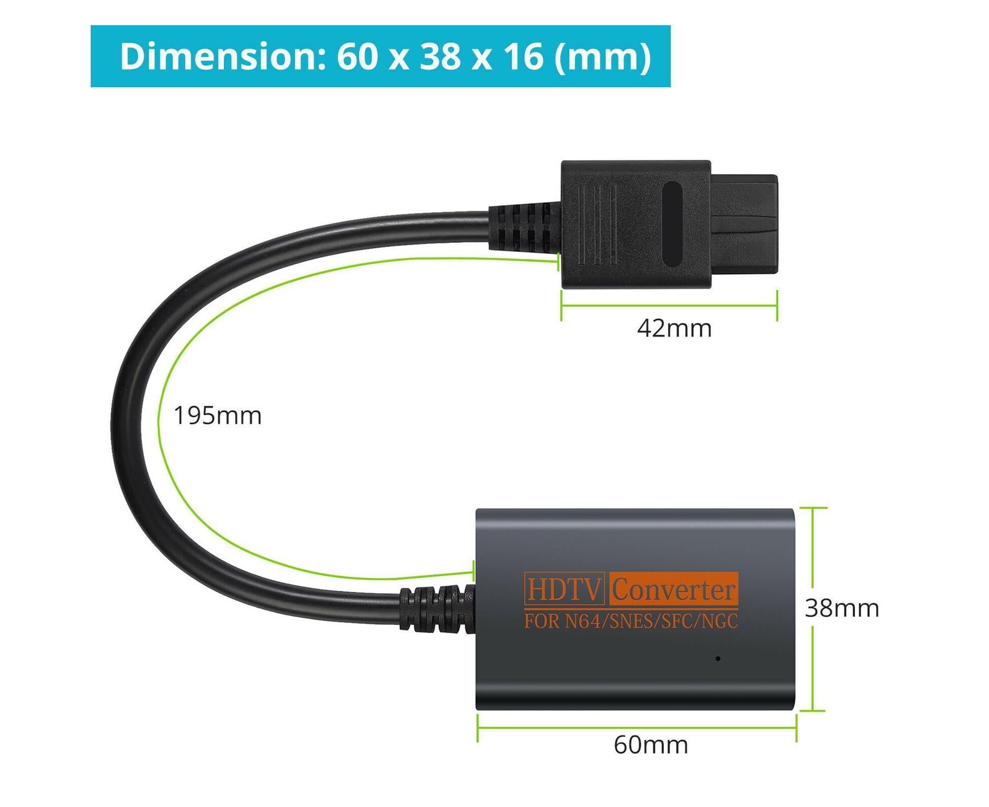 Portable Converter Adapter Shared Equipment for N64/SNES/SFC/NGC to HDMI-compatible (720p) Black - Image 8
