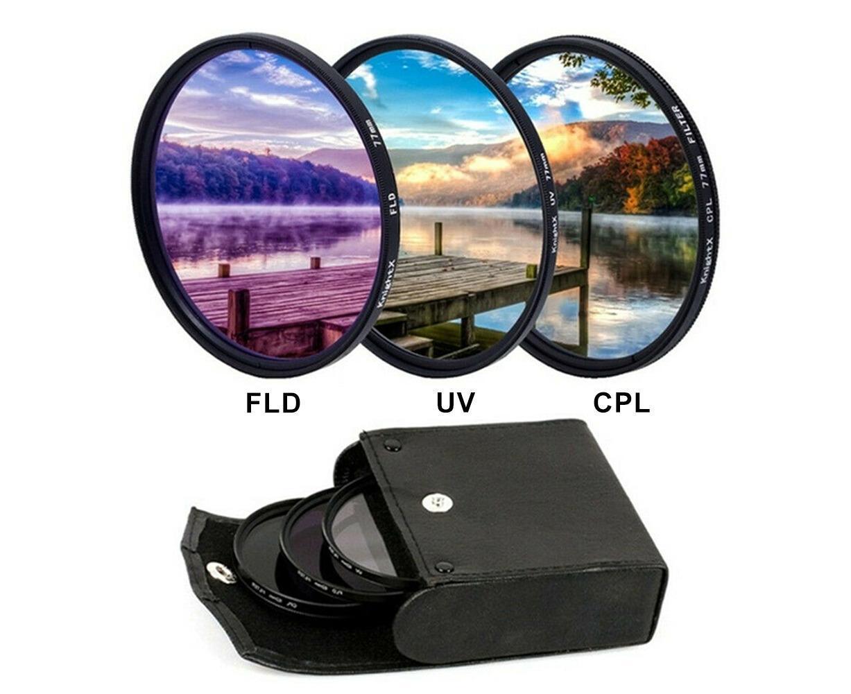 Professional UV CPL Polarizer FLD Photo Photography Filter Kit for SLR Camera - Image 2