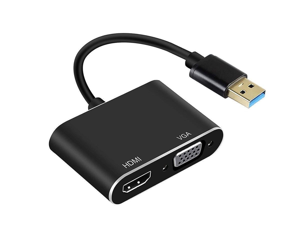 Super Speed USB 3.0 Type C DP to HDMI-compatible VGA Converter Adapter for Windows 10//8/7 - Image 1