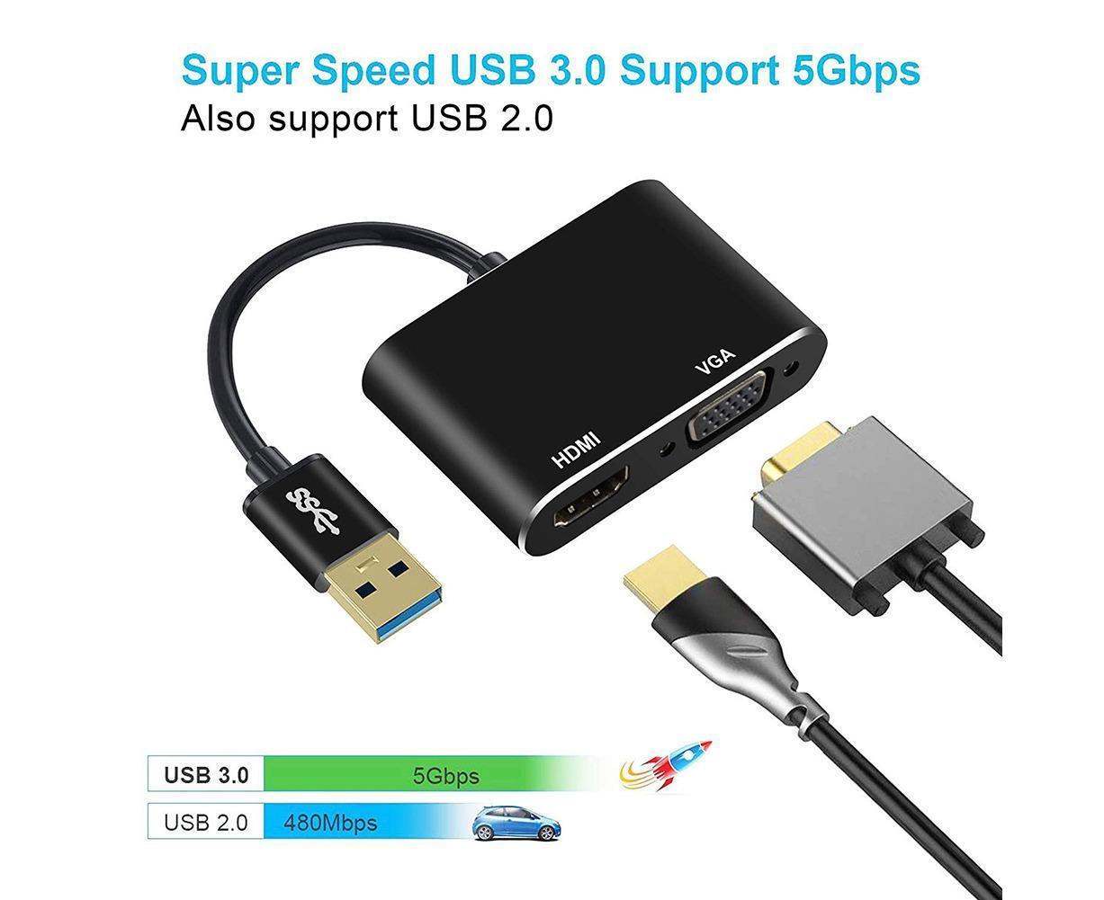Super Speed USB 3.0 Type C DP to HDMI-compatible VGA Converter Adapter for Windows 10//8/7 - Image 3