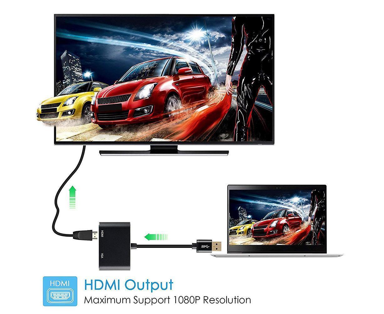 Super Speed USB 3.0 Type C DP to HDMI-compatible VGA Converter Adapter for Windows 10//8/7 - Image 4