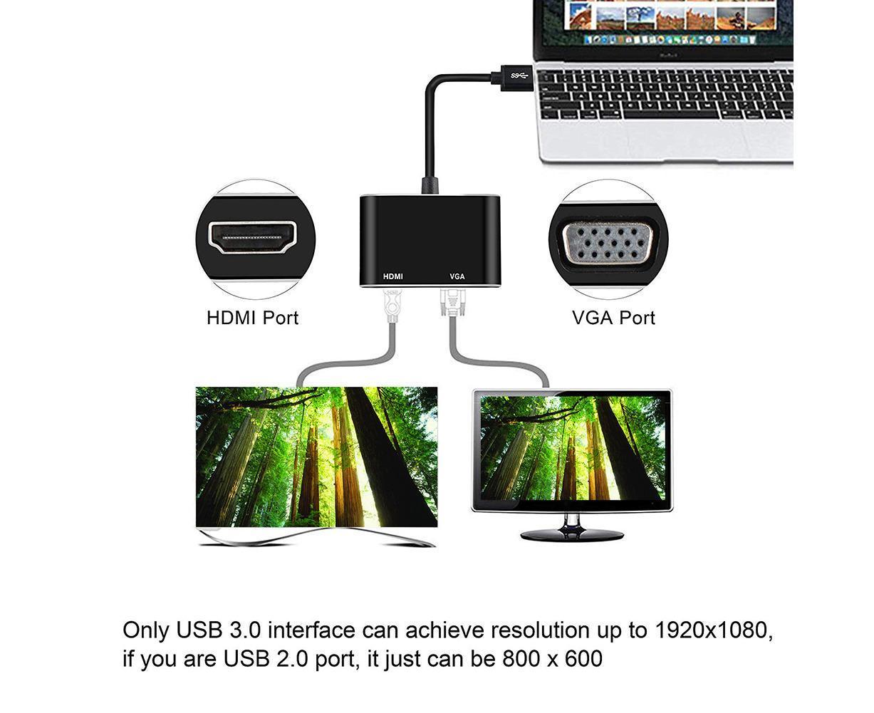 Super Speed USB 3.0 Type C DP to HDMI-compatible VGA Converter Adapter for Windows 10//8/7 - Image 5