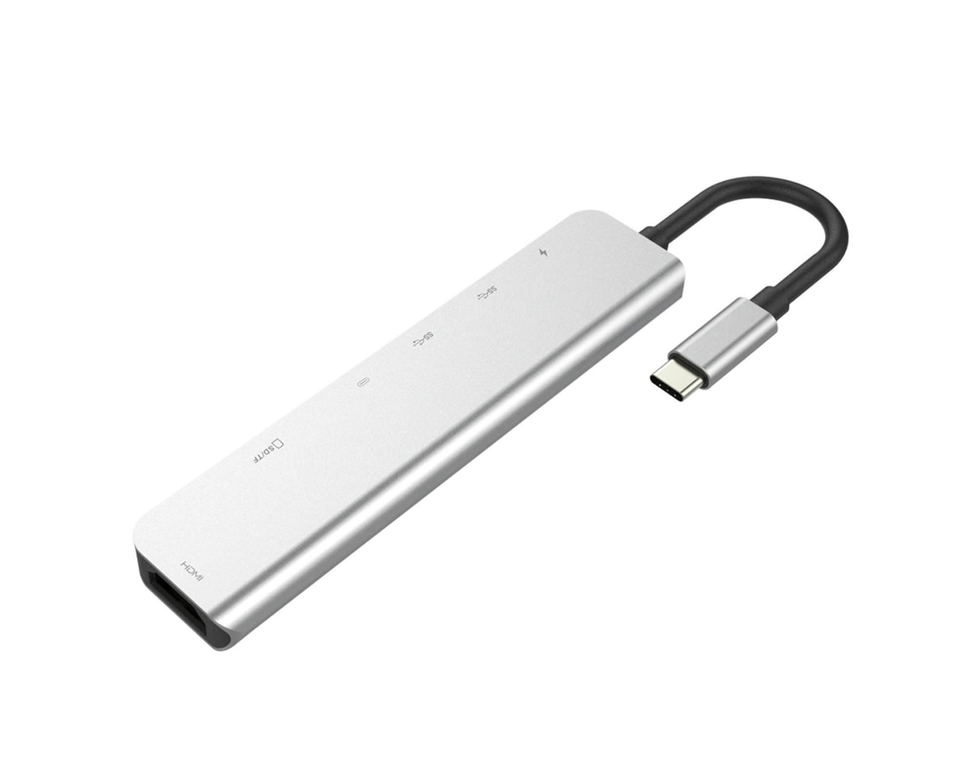 Type-C Hub Docking Station High Speed Multifunctional 7 in 1 USB 3.0 HDMI-compatible PD USB TF Laptop for Huawei Silver - Image 2