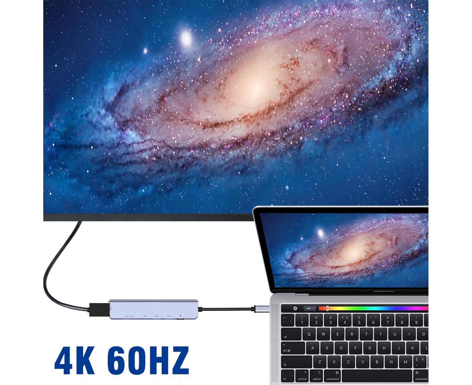 Type-C Hub Docking Station High Speed Multifunctional 7 in 1 USB 3.0 HDMI-compatible PD USB TF Laptop for Huawei Silver - Image 8