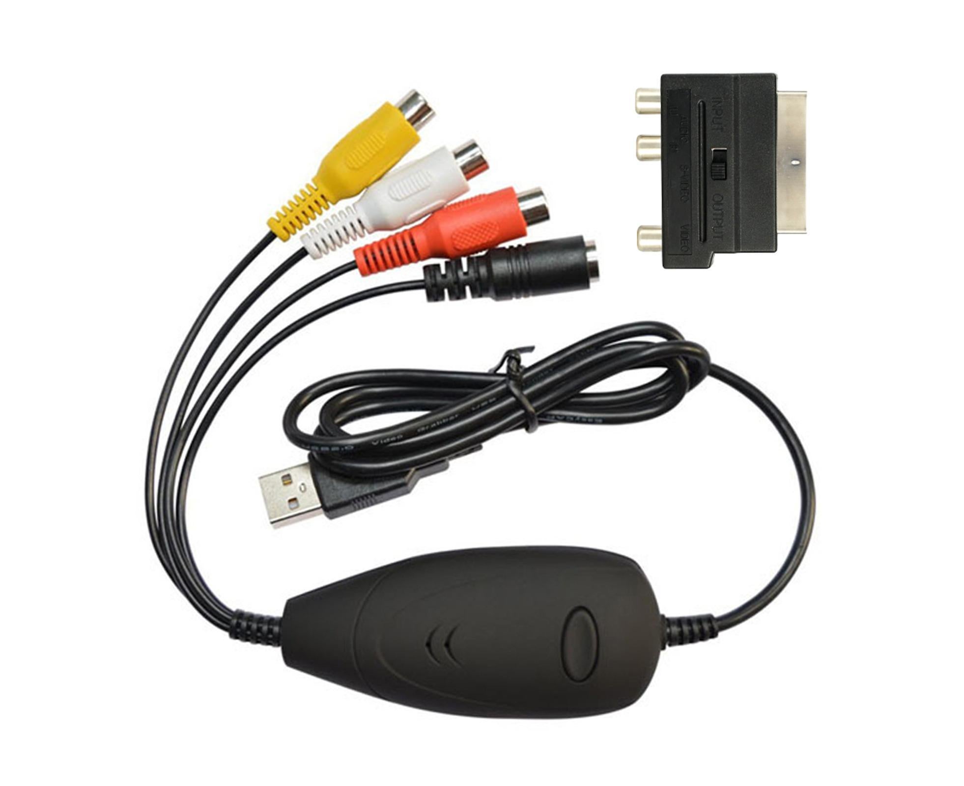 USB 2.0 Video Audio to HDD Converter Capture Card 3RCA Cable Scart RCA Adapter Black - Image 1