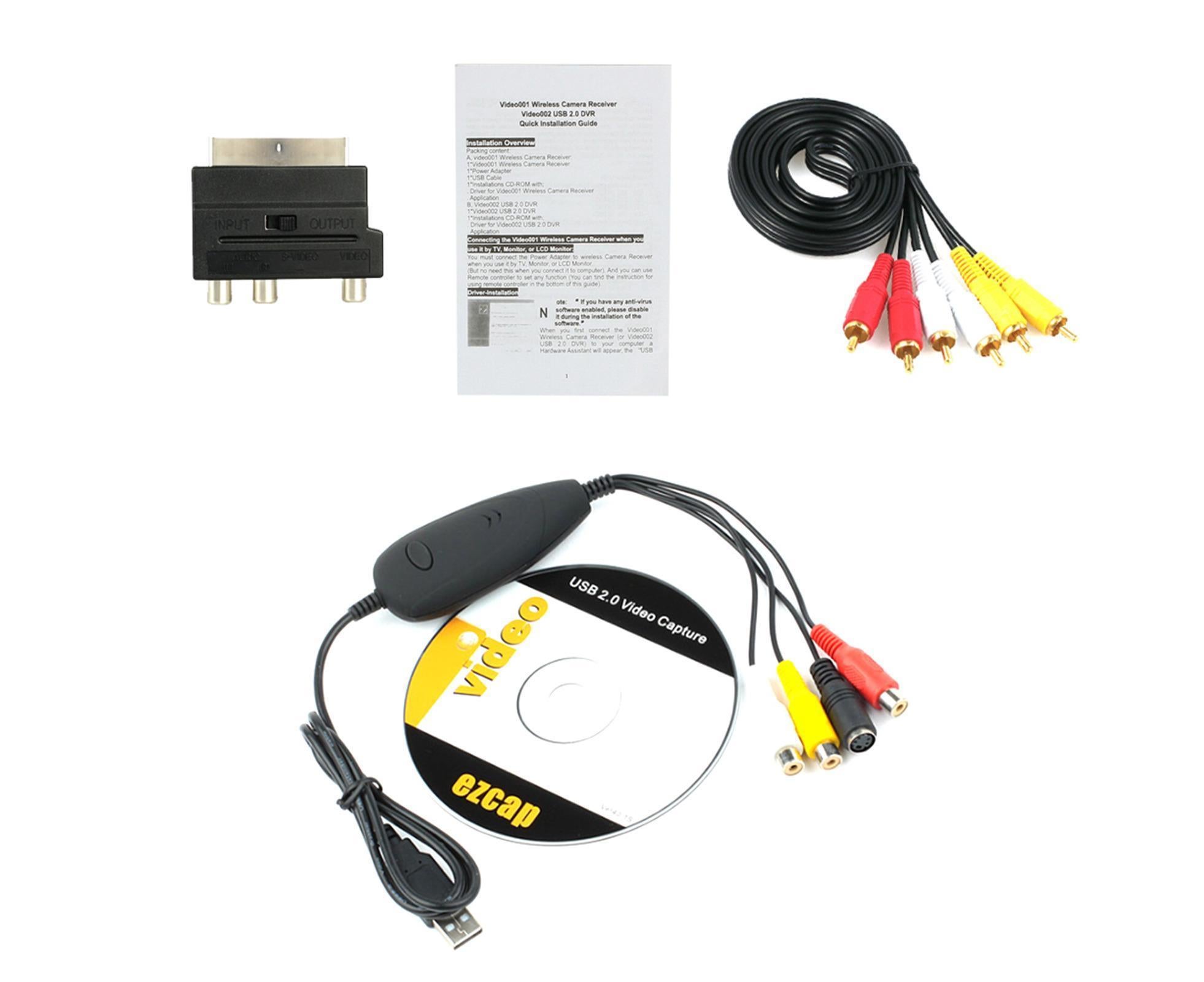 USB 2.0 Video Audio to HDD Converter Capture Card 3RCA Cable Scart RCA Adapter Black - Image 3