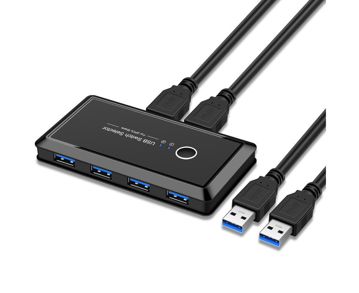 USB 3.0 Switch Selector 2 Computer Sharing 4 Devices for Keyboard Mouse Printer Black - Image 7