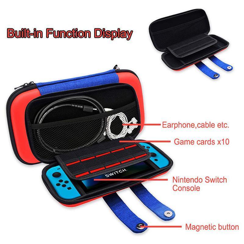 Carry Case Compatible with Nintendo Switch and New Switch OLED Console with Pockets for Accessories and Games-Red - Image 2