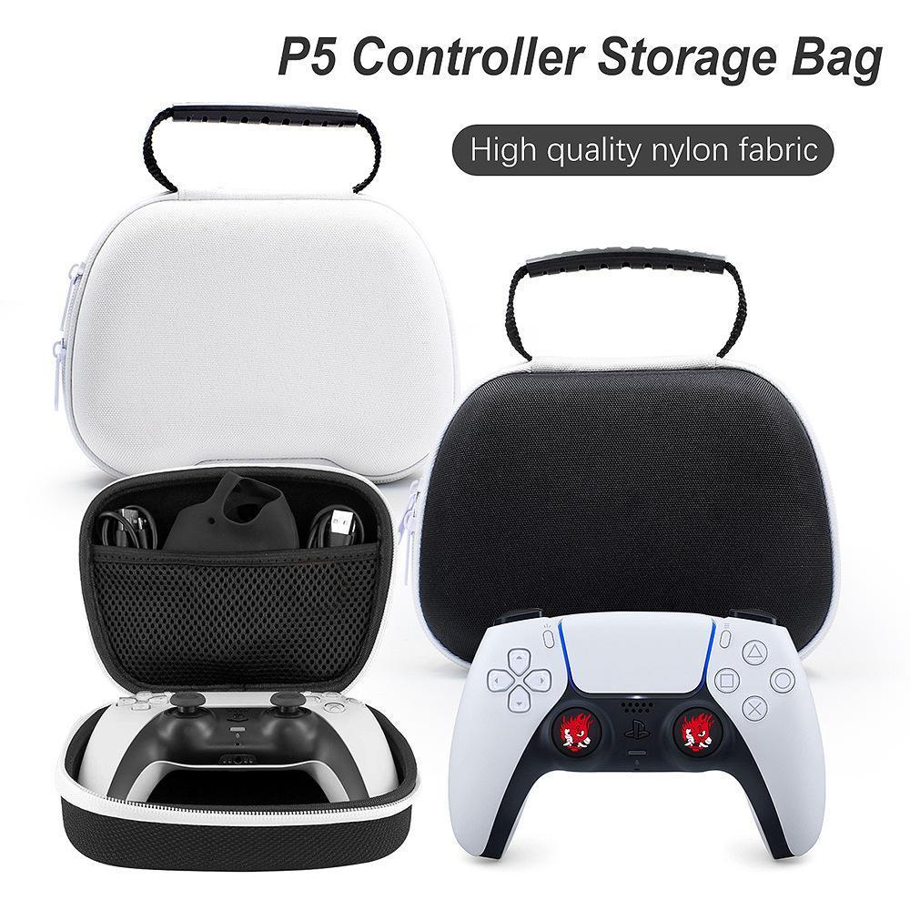 Gaming Controller Travel Carrying Case Compatible with Playstation 5 Wireless Controllers. Protective Storage Holder Bag Cover for PS5 Console (Box Only)-Black & White - Image 3