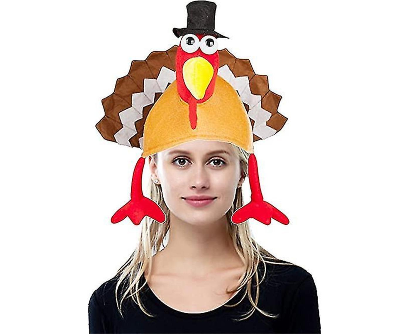 2 Pack Funny Roasted Turkey Hat Thanksgiving Hat Halloween Costume Dress Up - Image 2