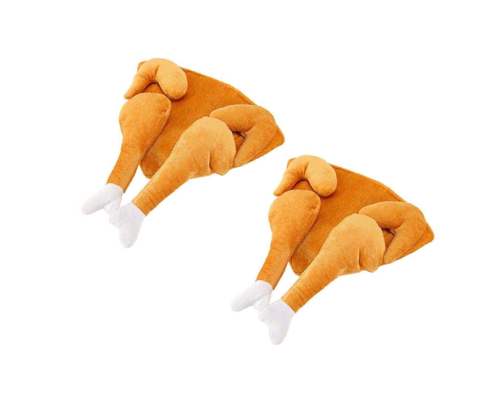 2PCS Roasted Turkey Hat Exquisite Thanksgiving Plush Turkey Hat for Halloween Costume Dress Up Party - Image 2