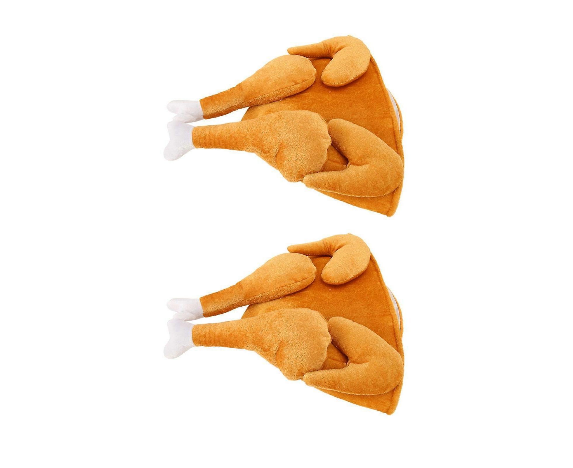 2PCS Roasted Turkey Hat Exquisite Thanksgiving Plush Turkey Hat for Halloween Costume Dress Up Party - Image 3