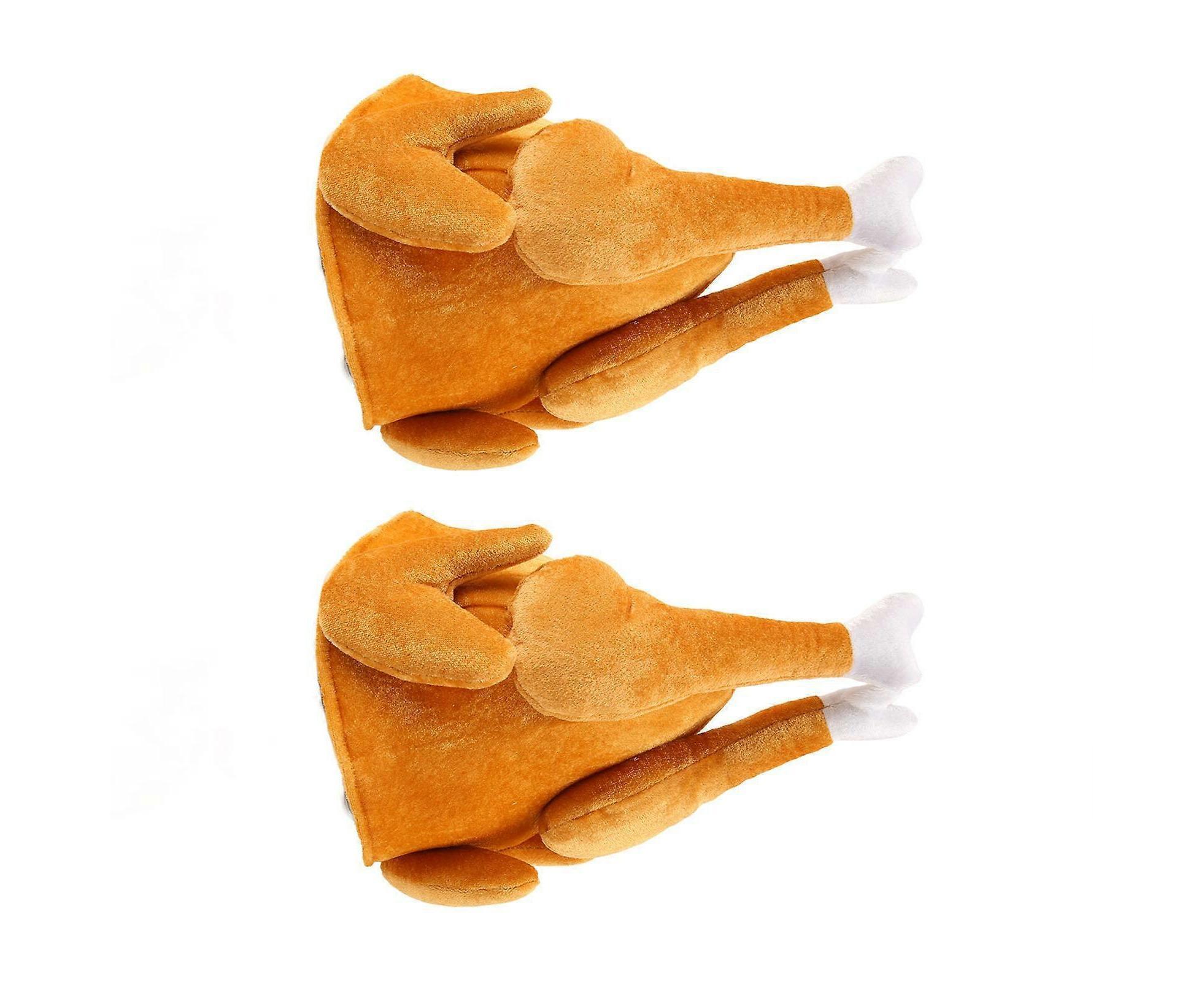 2PCS Roasted Turkey Hat Exquisite Thanksgiving Plush Turkey Hat for Halloween Costume Dress Up Party - Image 4