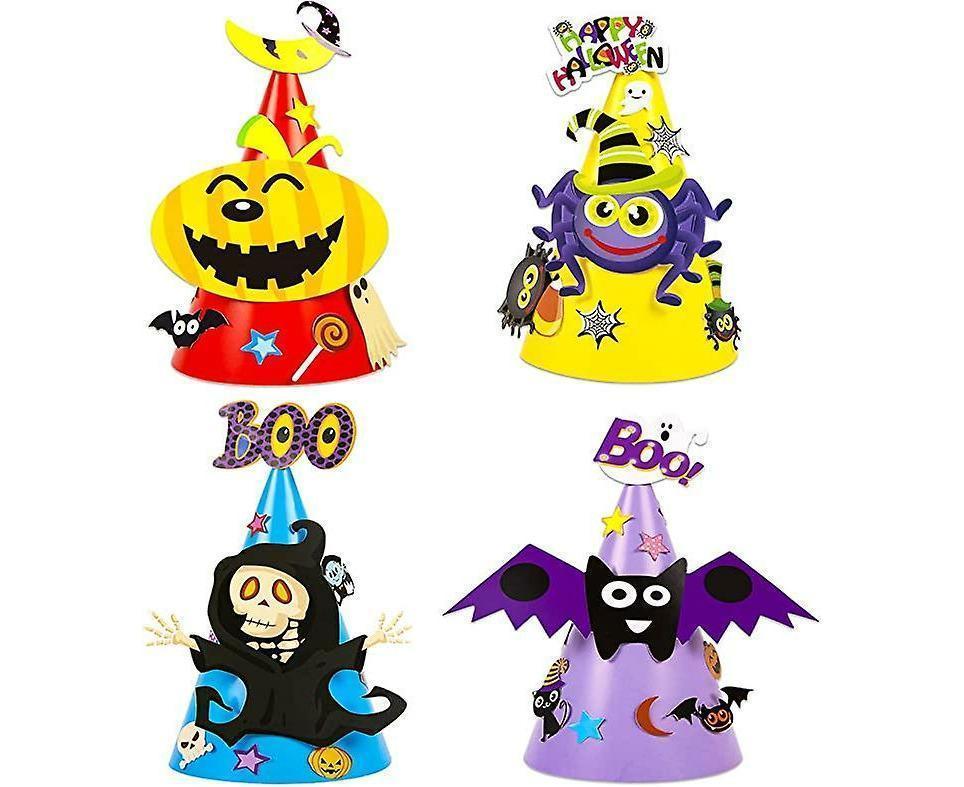 4PC Halloween Party Hat Babies Craft Kit Halloween Party Games Diy Monster Party Decorations - Image 1