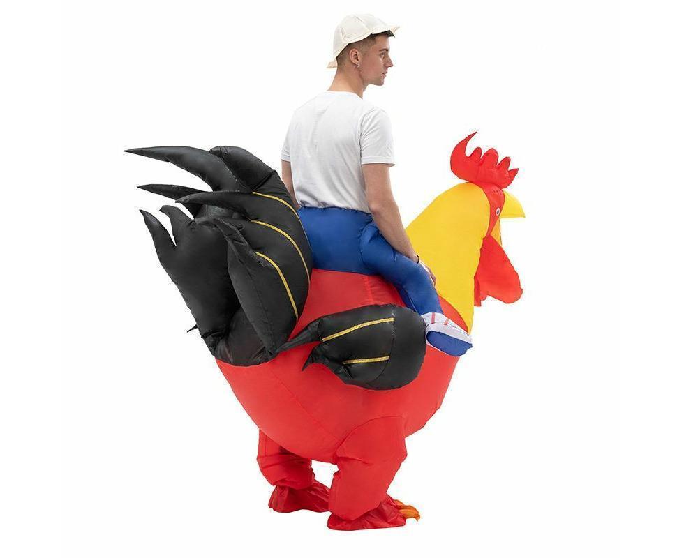 90-130cm Inflatable Christmas Rooster Halloween Costume Blow Up Suit Battery Power Cosplay Costume Christmas Party Babies size 90-130 - Image 3